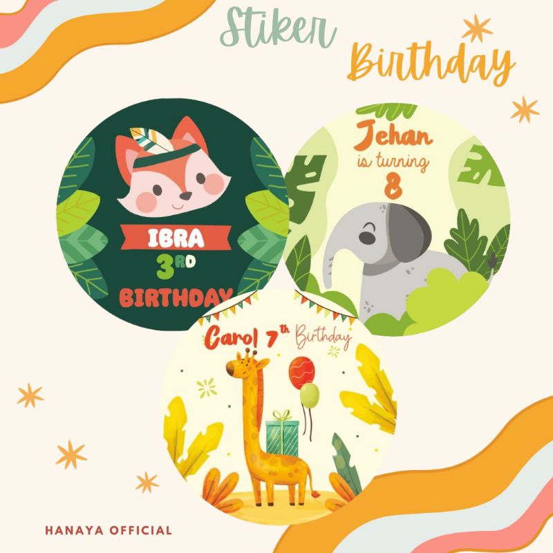 

Stiker Bulat Ulang Tahun Anak Custom | Stiker Bento Ultah | Stiker Label