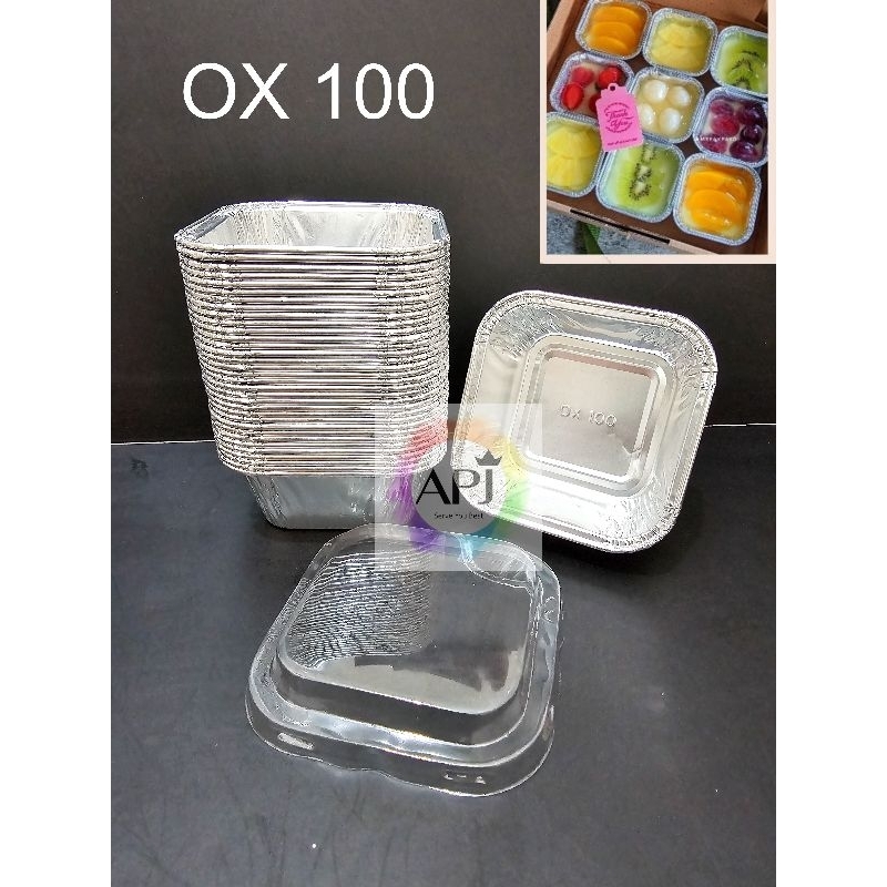Alumumium Tray OX 100 Kotak Kecil / OX 100 + Tutup / Makaroni Schotel / Cup Makaroni / Tray Makaroni