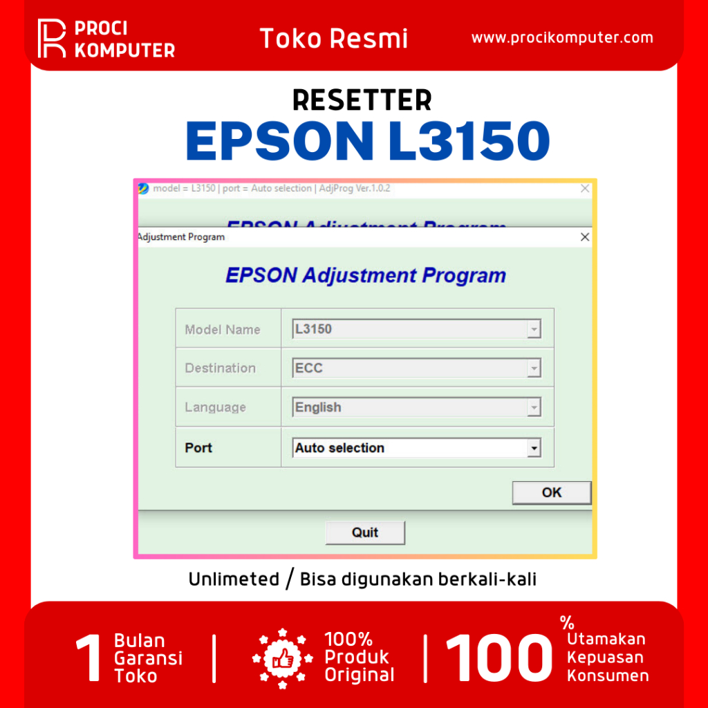 Software Resetter Epson L3150 Full Version + Cara Penggunaan