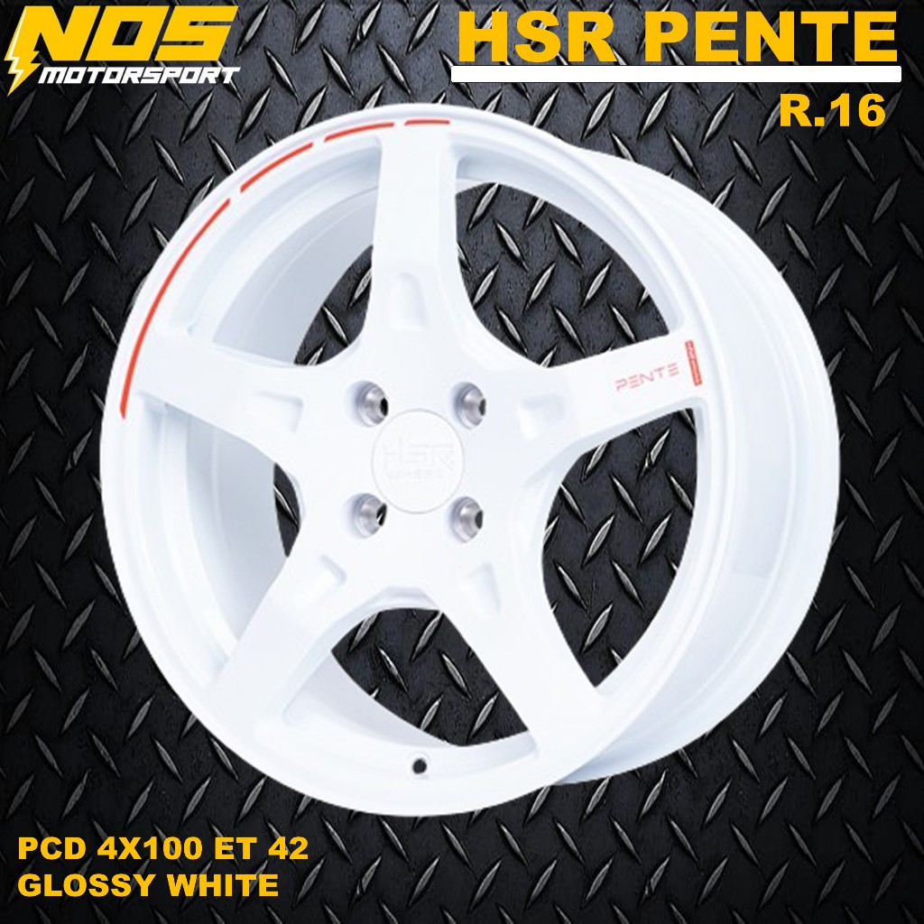 Velg mobil yaris, jazz,hsr pente ring 16 pcd 4x100 warna putih, hitam