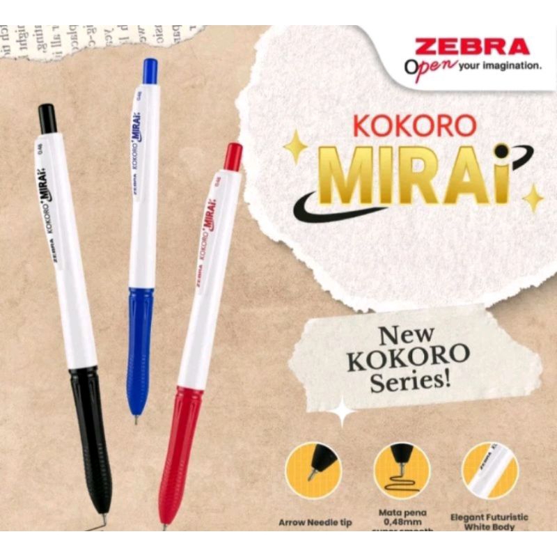 

BULPEN/BULPOINT ZEBRA KOKORO 0,48MM HITAM/BIRU ( ISI 12 BIJI )