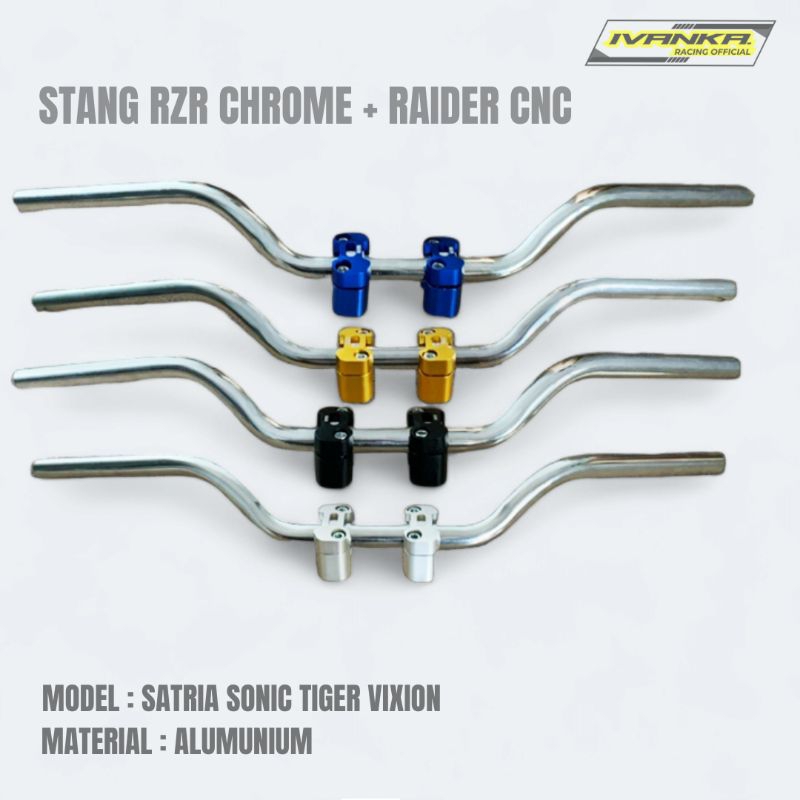 Stang Chrome Rzr + Raiser CNC Beat Street X ride PCX Satria Fu Vixion Cb150r Byson Scorpio XSR 155 S