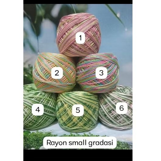 BENANG RAJUT/RAYON SMALL GRADASI/RAYON SMALL SEMBUR/100 GRAM