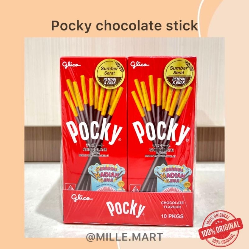 

[1 BOX ISI 10] POCKY GLICO COKLAT MINI SNACK - STICK COKLAT POCKY PEJOY 22GR X 10