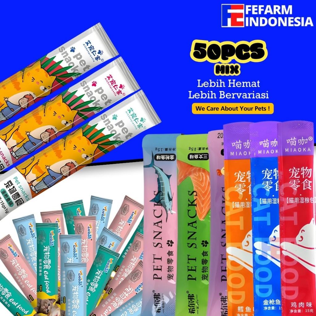 Snack Kucing 50 PCS Camilan Terbaik untuk Kucing Anda dengan Harga Terjangkau Temukan Camilan Sehat 