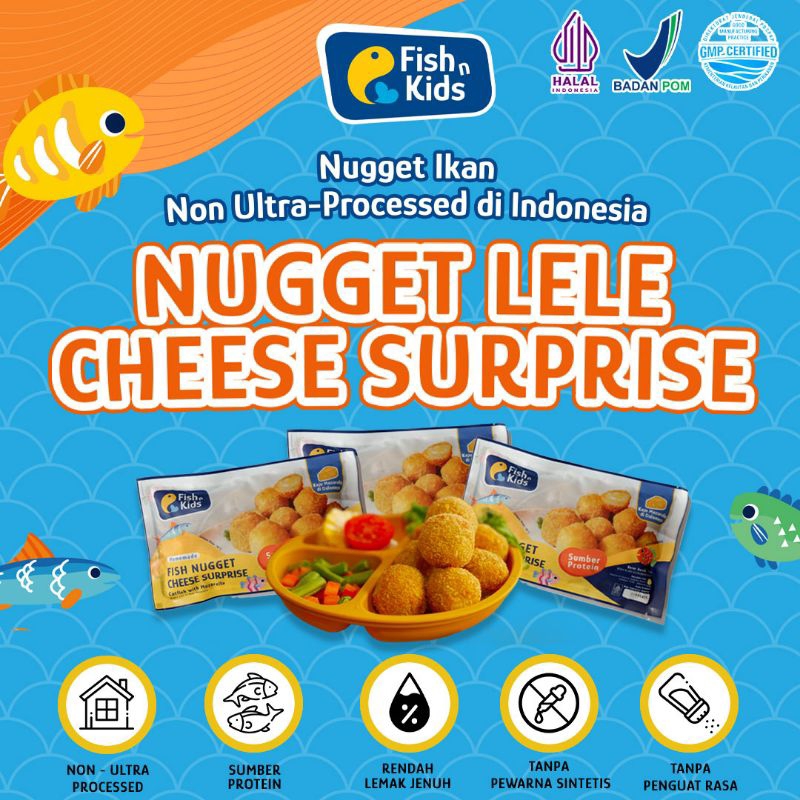 

NUGGET LELE CHEESE SURPRISE + NUGGET LELE + ATI AYAM HOMEMADE MPASI 250 GRM HALAL