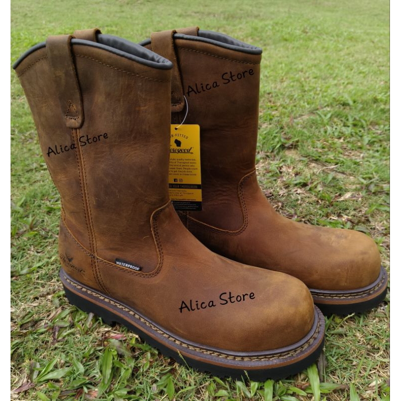Thorogood V-Series Waterproof - Wellington Crazy Horse Safety Toe Size: 42.5 (Baru, No Box) Bonus Ba