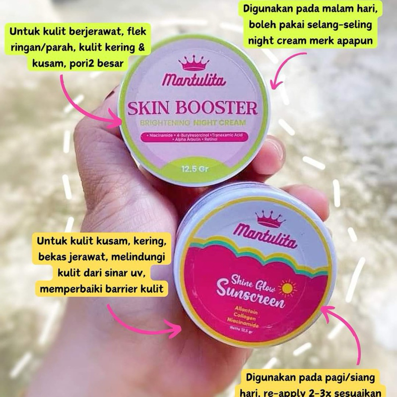 [ faaz skincare ] MANTULITA SKIN BOOSTER + MANTULITA GLOW SUNSCREEN SPF 30