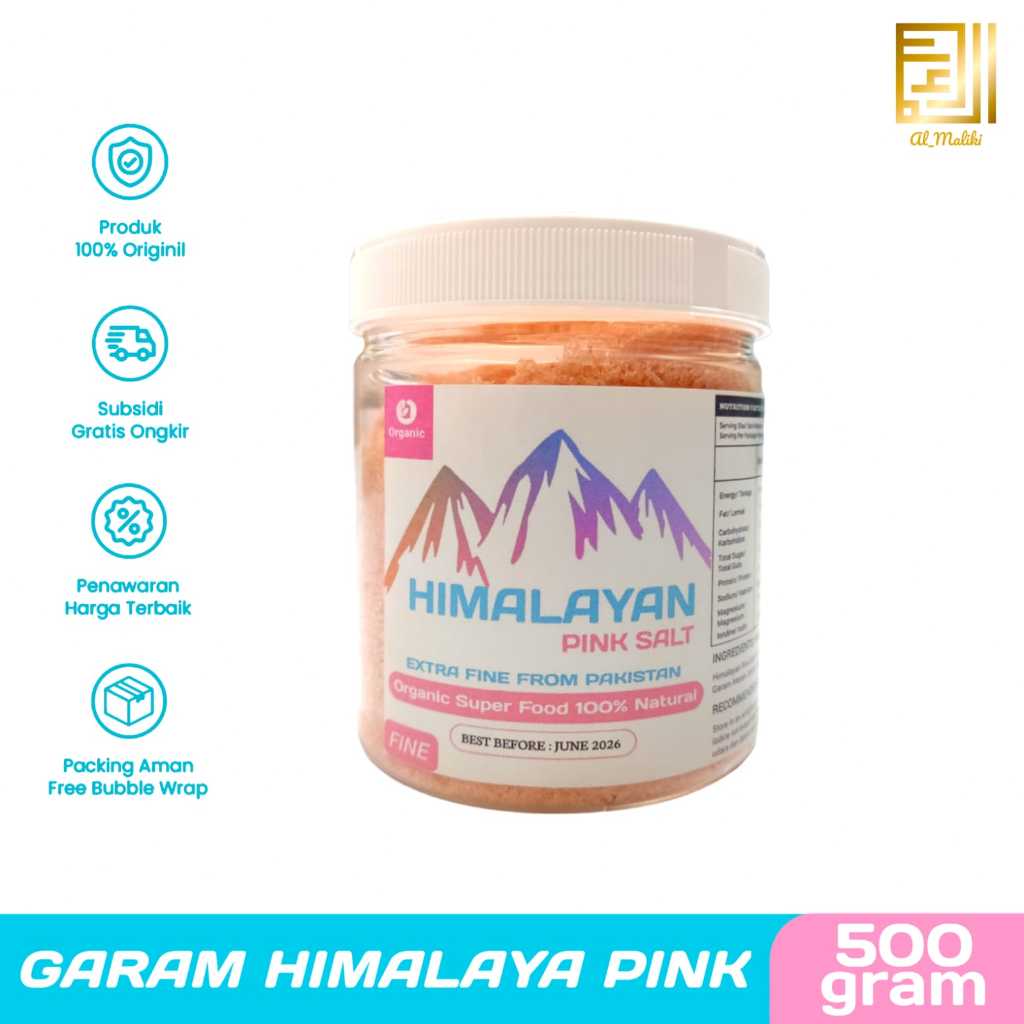 

Garam Himalaya Original 500gram I Himalayan Pink Salt Fine NON GMO Toples