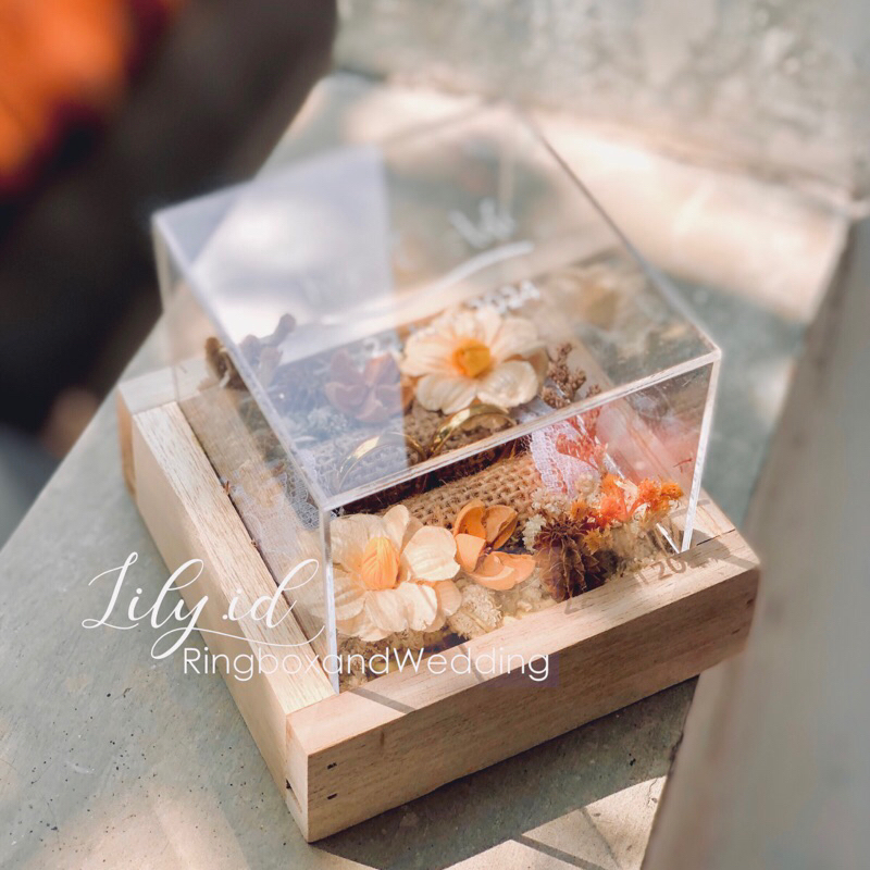 KOTAK CINCIN AKRILIK RUSTIC RING BOX RUSTIC BOX CINCIN RUSTIC