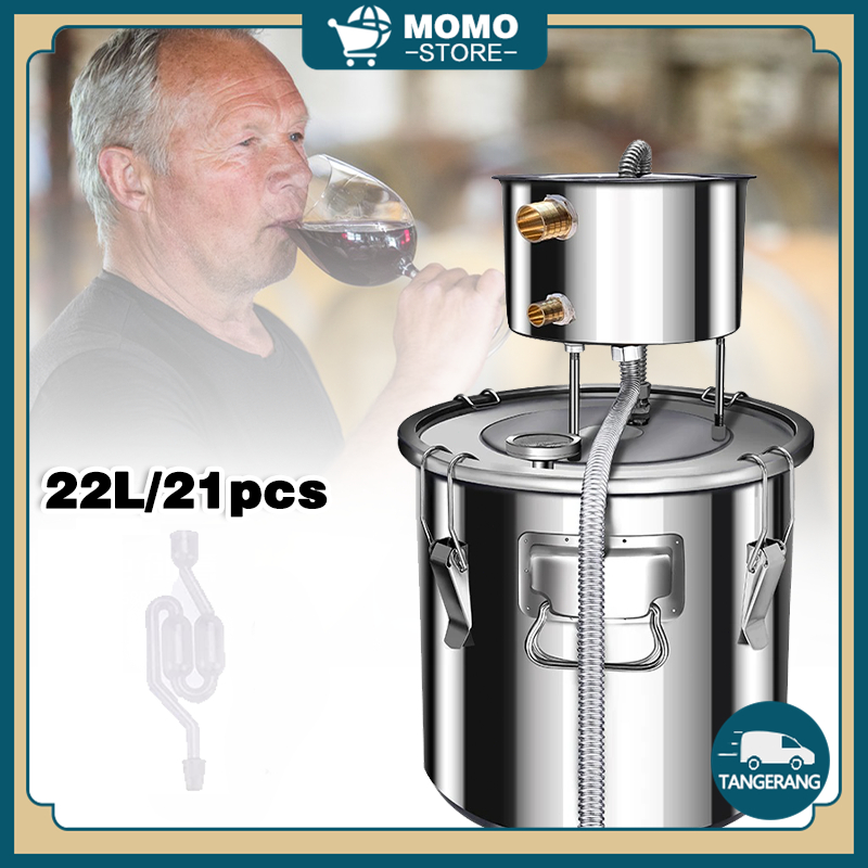 22L Alat Penyulingan Destilasi Alkohol 304 Stainless Steel Destilasi Set Penyulingan