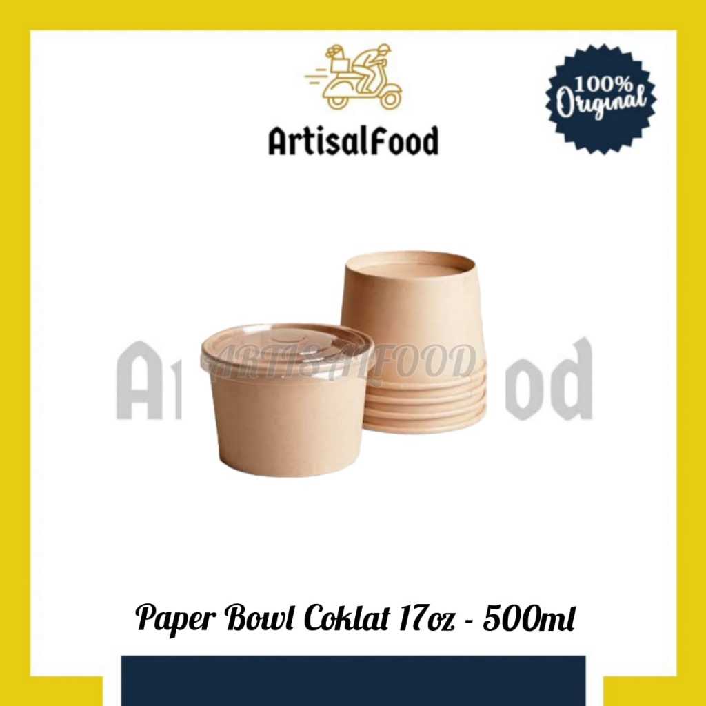PAPER BOWL COKLAT 17 OZ / 500 ML - 50 PCS