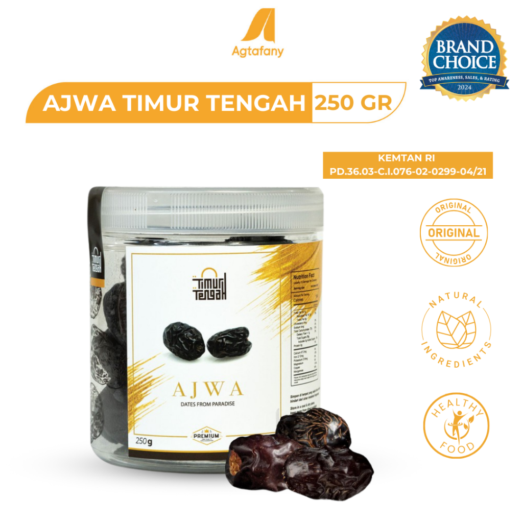 

Kurma Ajwa Timur Tengah 250 gr Premium Quality | Kurma Favorit Nabi Ajwa Dates