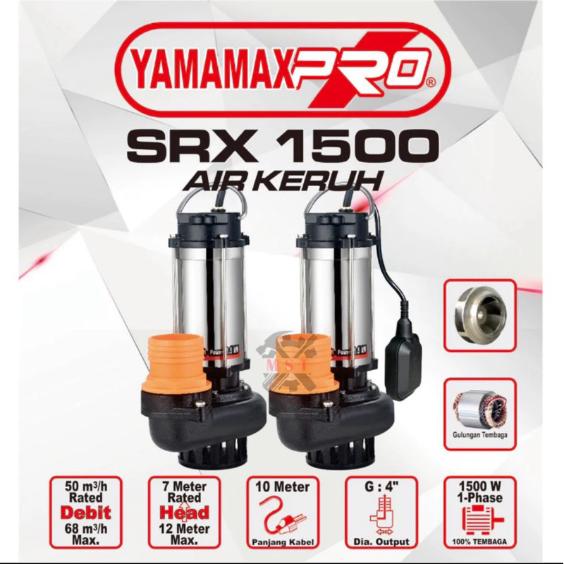 Pompa Celup Air keruh  kotor 4Inch Manual Submersible Pump 4 inch YAMAMAX PRO SRX 1500 M SRX1500 SRX