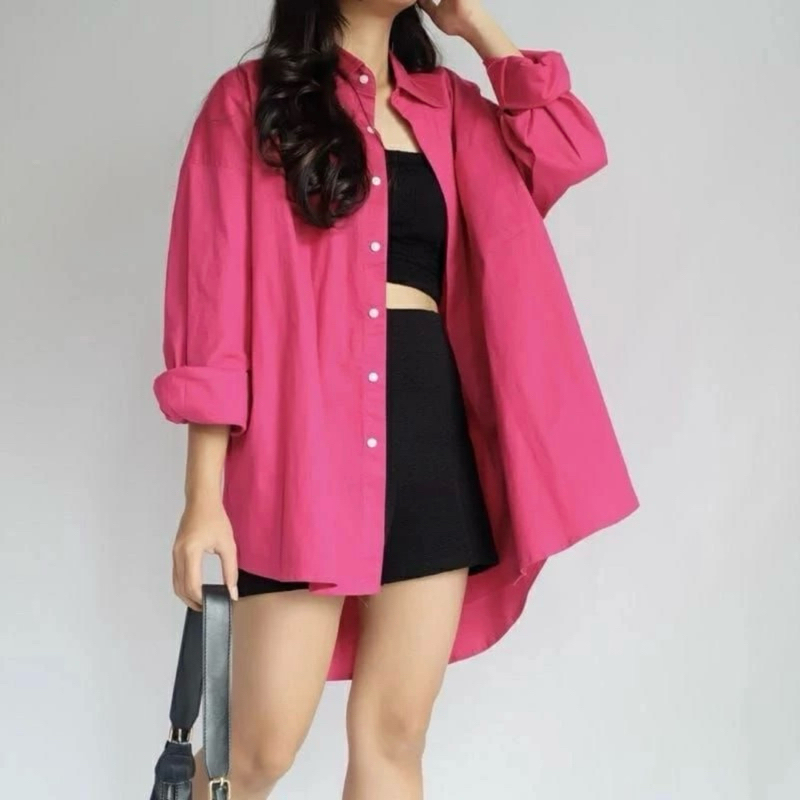 KEMEJA LINEN OVERSIZE | OUTER KEMEJA BLOUSE LINEN