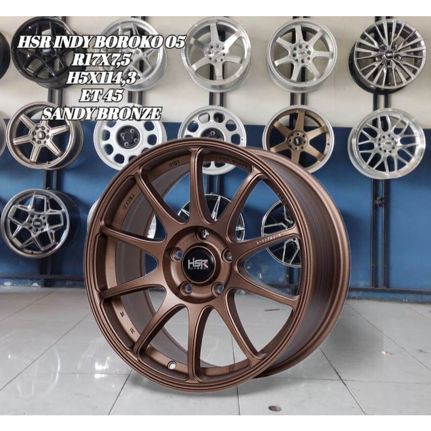 Velg Mobil Ring 17 HSR INDY R17 Pcd 5x114,3 Untuk Brv Innova Civic Xpander Ertiga Sx4 Dll