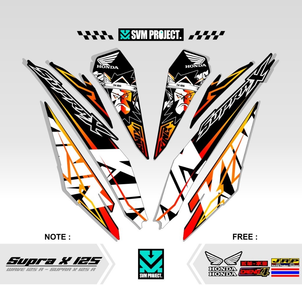 STRIPING SUPRA X 125 D NEW MOTIF 58 / SUPRA BATMAN / STIKER SUPRA X 125 / STICKER / SUPRA-X 125 D / 