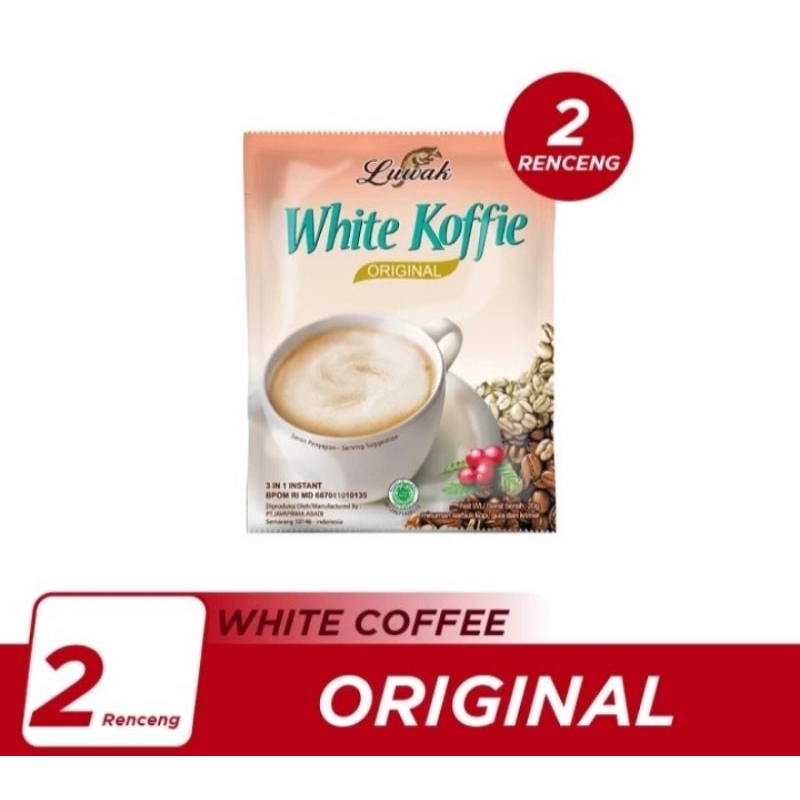 

Kopi luwak white koffe otiginal 10× 20gr. 2 renteng 20 pcs