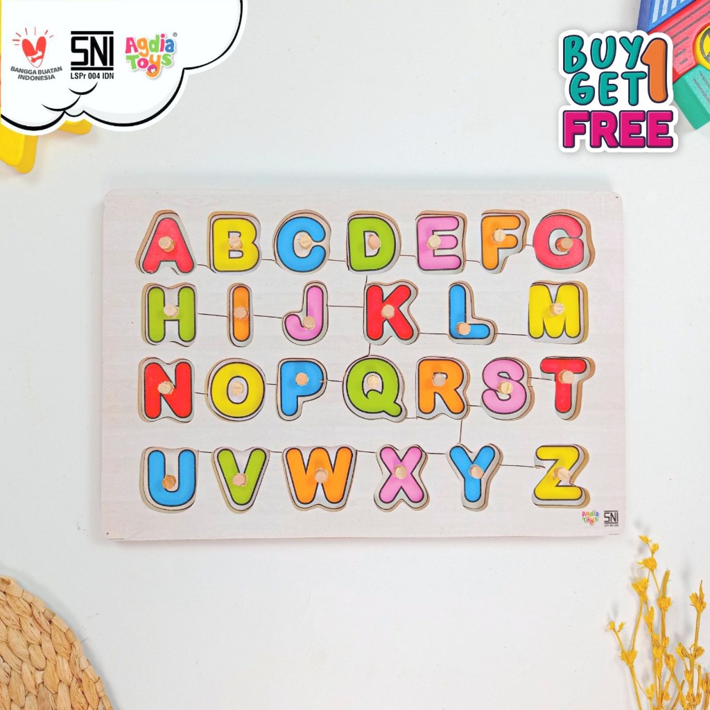 BELI 1 DAPAT 2 | FREE 1 Puzzle Anak / Mainan Kayu Edukasi / Chunky Knop / Agdia Toys / 31x21x2 cm / 