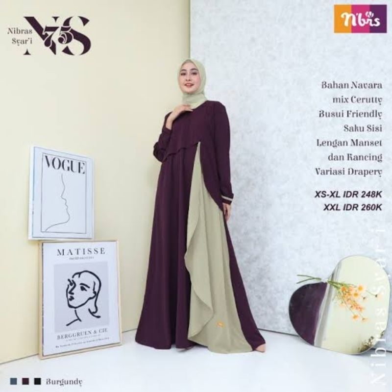 Gamis Nibras NS 075 Burgundy
