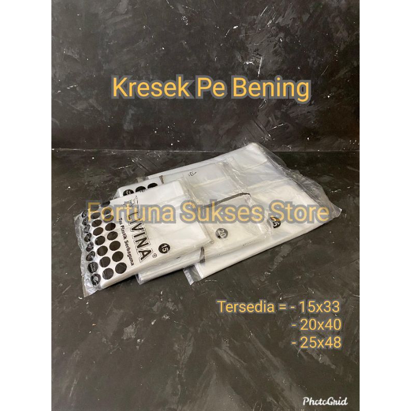 Kantong Kresek PE Bening 15 20 25 30 35 - Kantong Plastik Kresek PE Bening