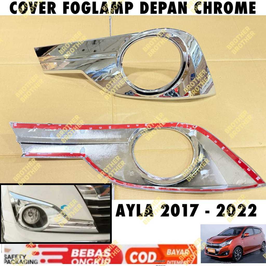 Cover Fog Lamp Depan Ayla 2017 2018 2020 2021 Foglamp Platinum Chrome