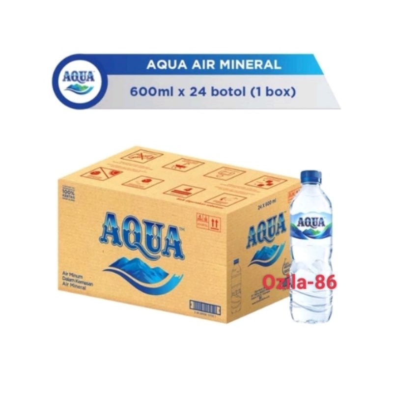 

AQUA 600ml Air Mineral Botol Isi 24 pcs 1Dus