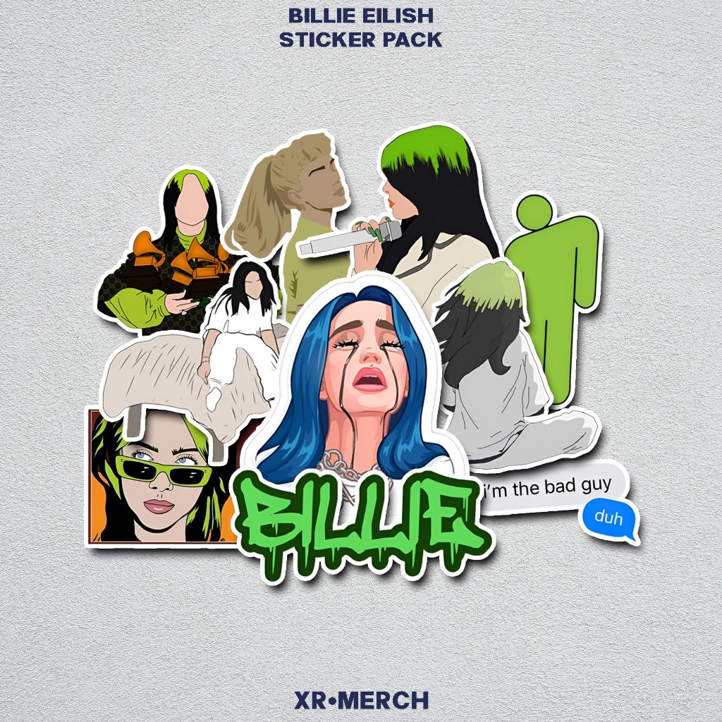 

Sticker Aesthetic Billie Eilish Waterproof Anti Air | Stiker Laptop Casing HP Helm Gitar Tumbler