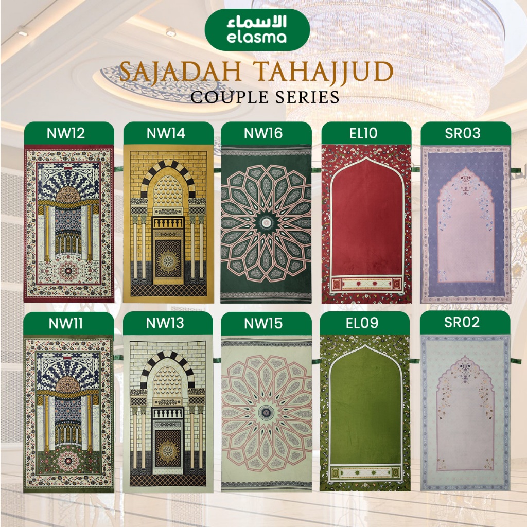 ELASMA Sajadah Tahajjud Premium Exclusive Busa Empuk Tebal - Couple Series