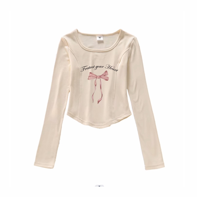 OFFICIAL ATASAN WANITA KOREAN STYLE LONGSLEEVE/KEMEJA PUTIH WANITA SLIM CREW NECK CROP TOP