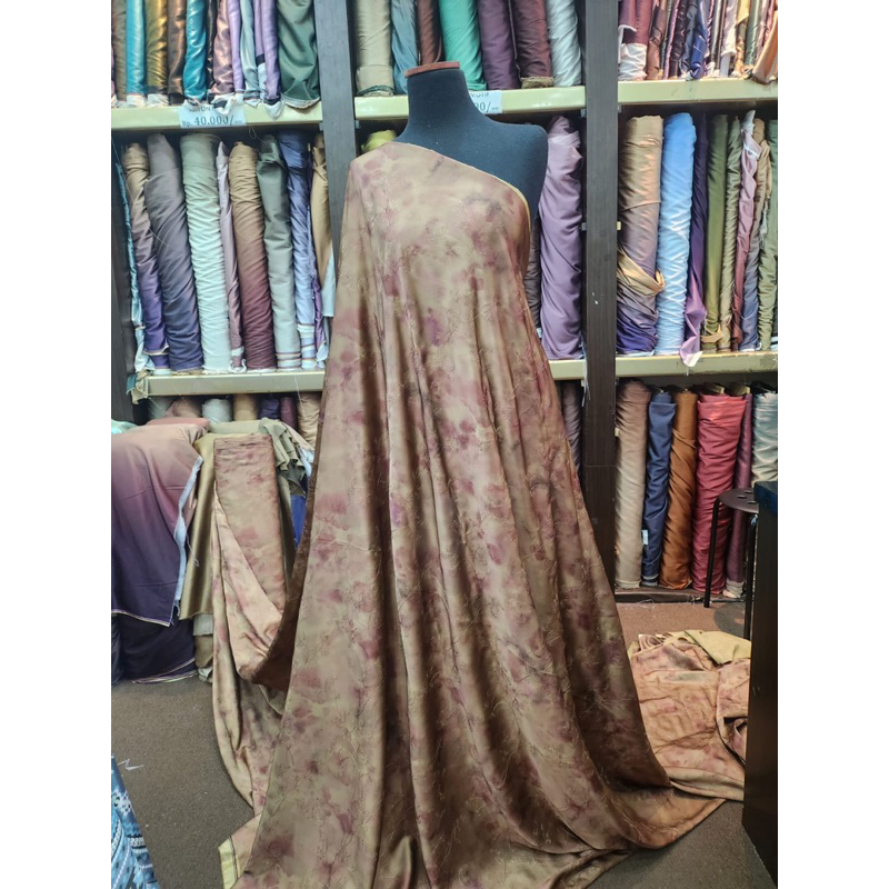 DIOR CHAIN EMBRO/BAHAN KAIN SATIN MOTIF BORDIR/KAIN DIOR MOTIF BORDIR