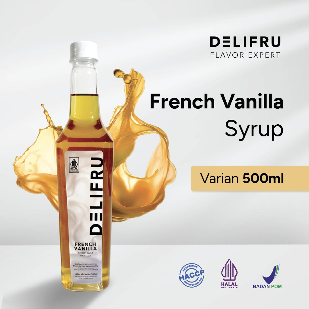 Delifru French Vanilla Syrup 500 ml - Sirup French Vanilla