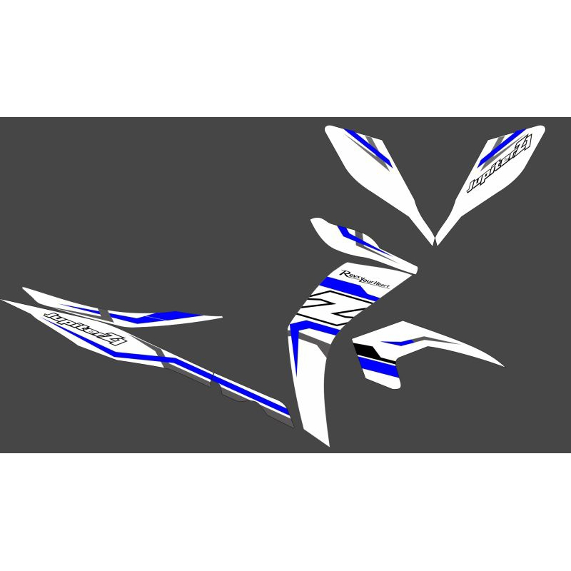 STRIPING TRANSPARAN YAMAHA JUPITER Z1 MOTIF LIST SIMPLE ELEGANT BIRU