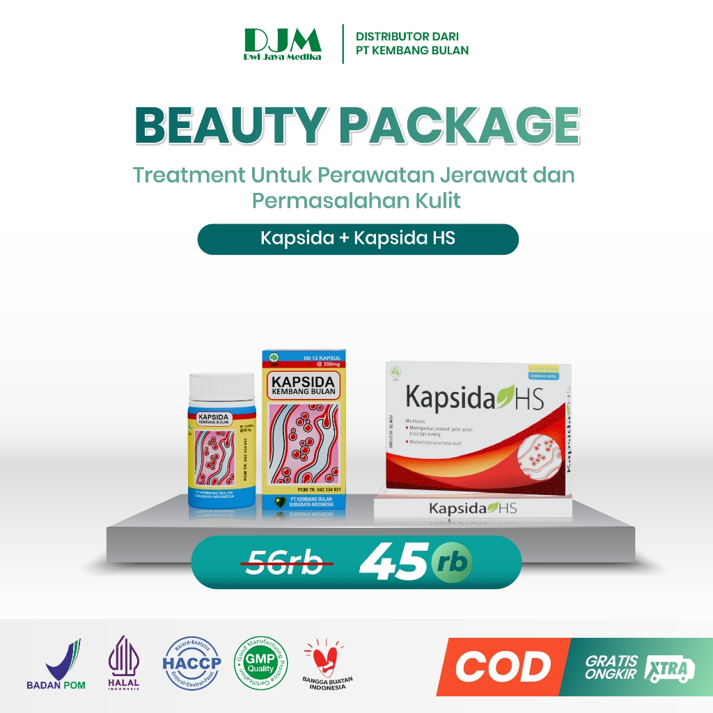 [BEAUTY PACKAGE] 1 Kapsida + 1 Kapsida HS - Obat Jerawat Gatal-gatal Kulit Bisul Alergi Bekas Jerawa