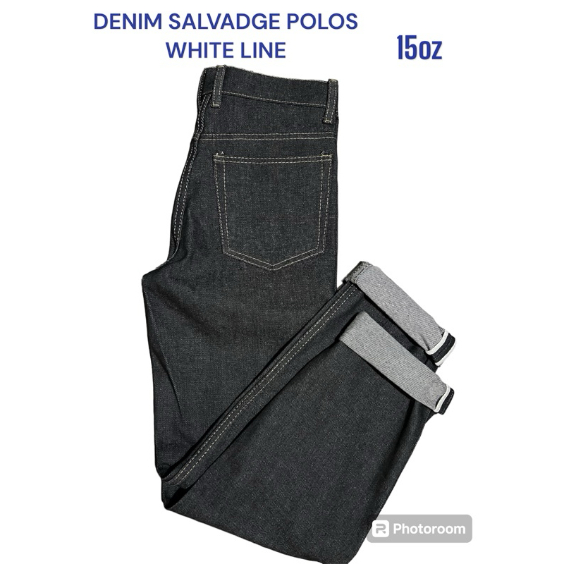 CELANA DENIM SALVADGE WHITE LINE REGULER