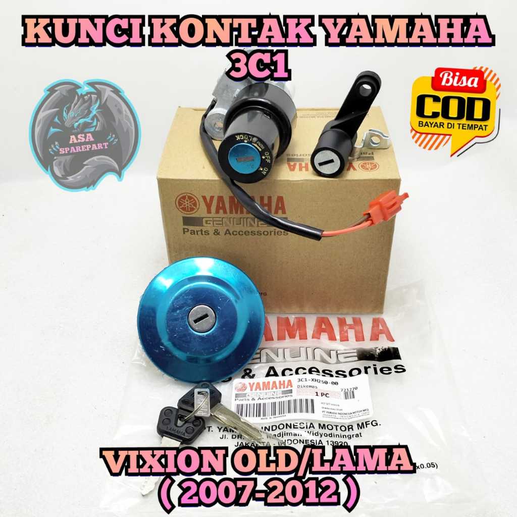 Kunci Kontak 3C1 Asli Original motor Yamaha Vixion Old Vixion Lama Kunci Motor 1 Set Key Set Konci M