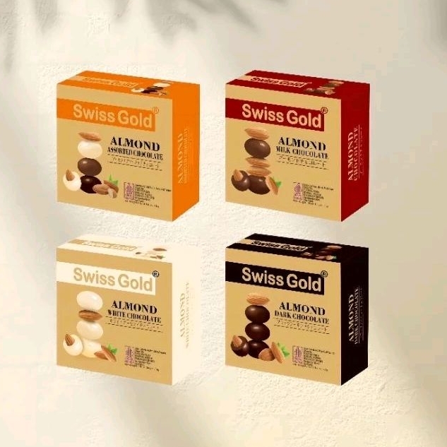 

Coklat Swiss Gold Almond Cokelat Assorted Milk White Dark Chocolate 65g