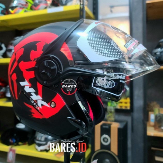 Helm NHK Gladiator Kanji Black Red Doff Double Visor