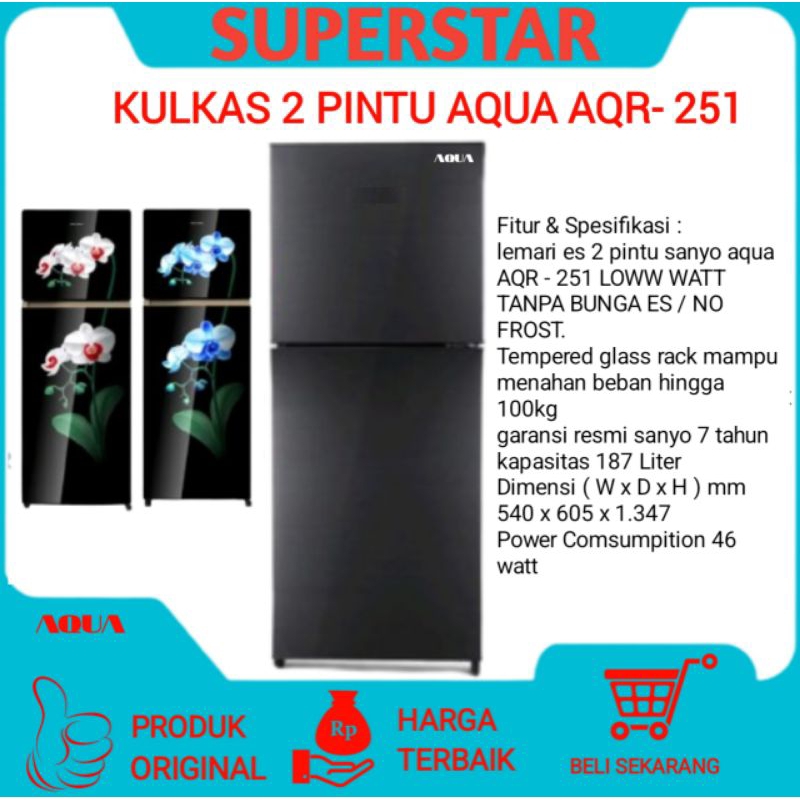 Kulkas Dua Pintu Aqua AQR-251