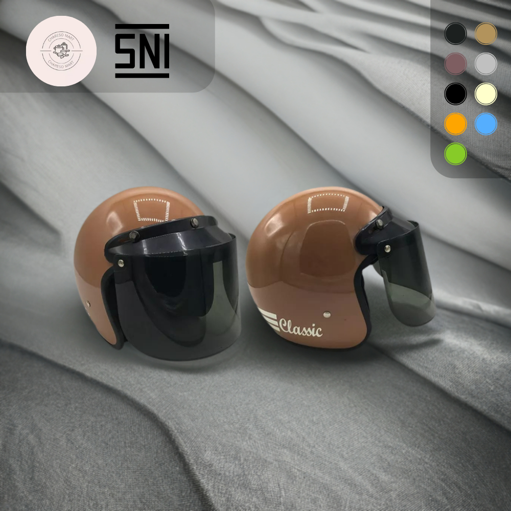 Helm Bogo Classic Dewasa SNI Ori Full Leher Pria Wanita