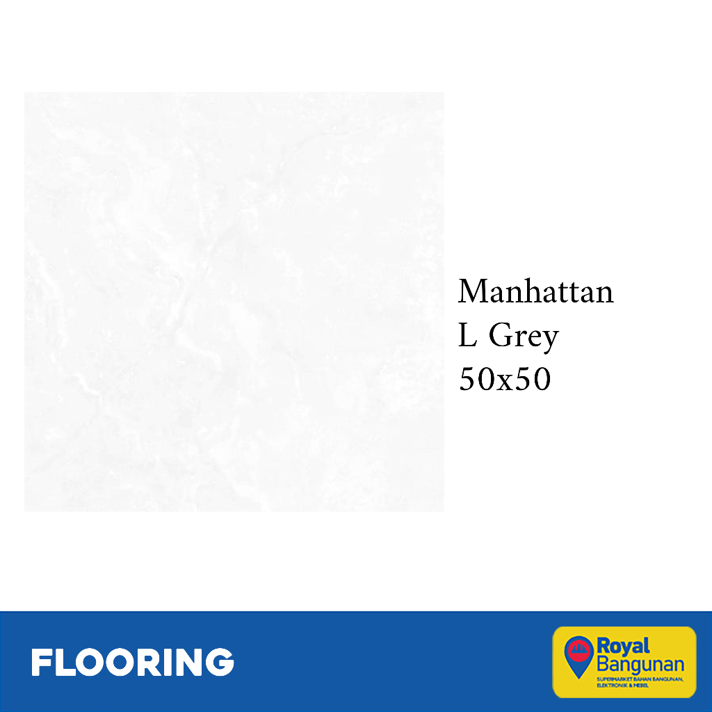 Milan Keramik Lantai Motif Marmer Glossy Milan Manhattan L Grey 50x50