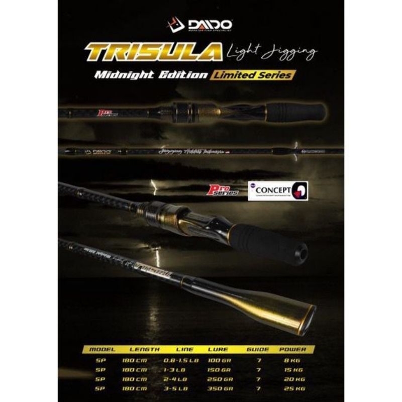 Joran daido trisula light jigging midnight edition 180