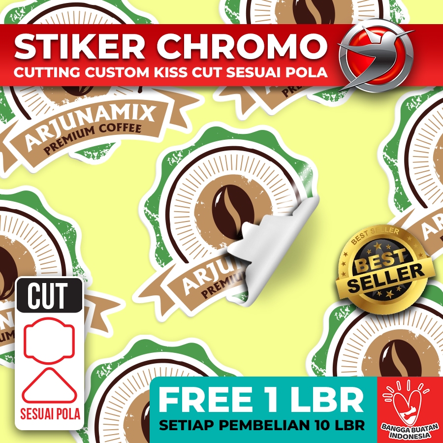 

Cetak Stiker Label Chromo A3+ Print Plus Cut Sticker Custom Chromo Cutting Sesuai Pola