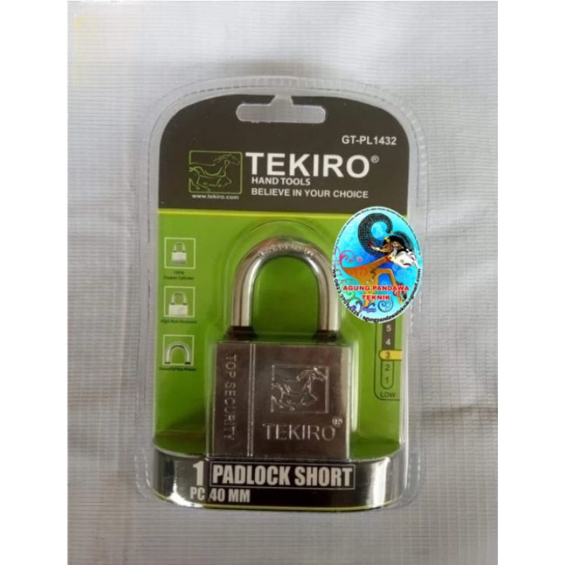 TEKIRO Gembok kunci Leher pendek 40mm