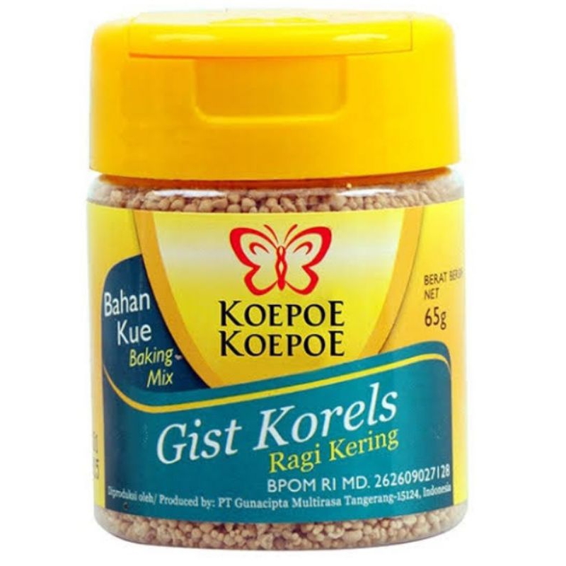 

Ragi kering koepoe 65gr gist korels ragi kupu-kupu