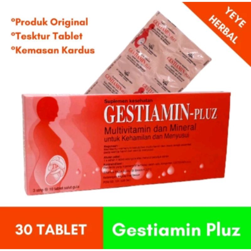 Gestiamin Pluz 30 tablet Multivitamin Ibu hamil dan Menyusui