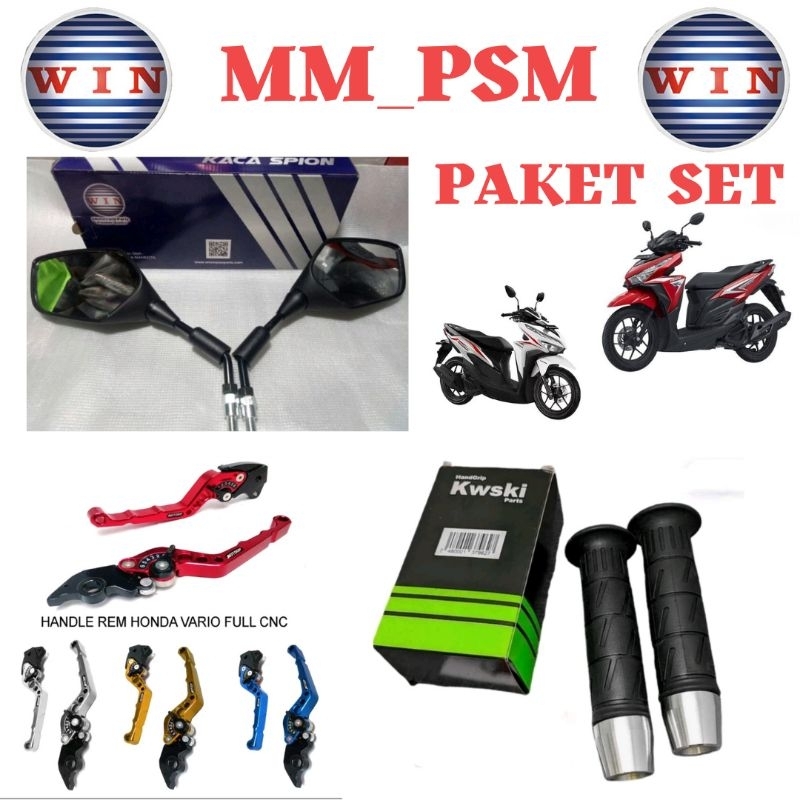 PAKET SET 4IN1 // HANDLE VARIASI VARIO 125 150 LED OLD NEW LAMA BARU + HANDGRIP KAZE + JALU + SPION 