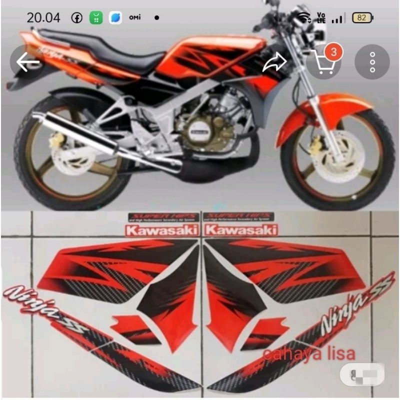 striping motor ninja ss SE 2015 orange.