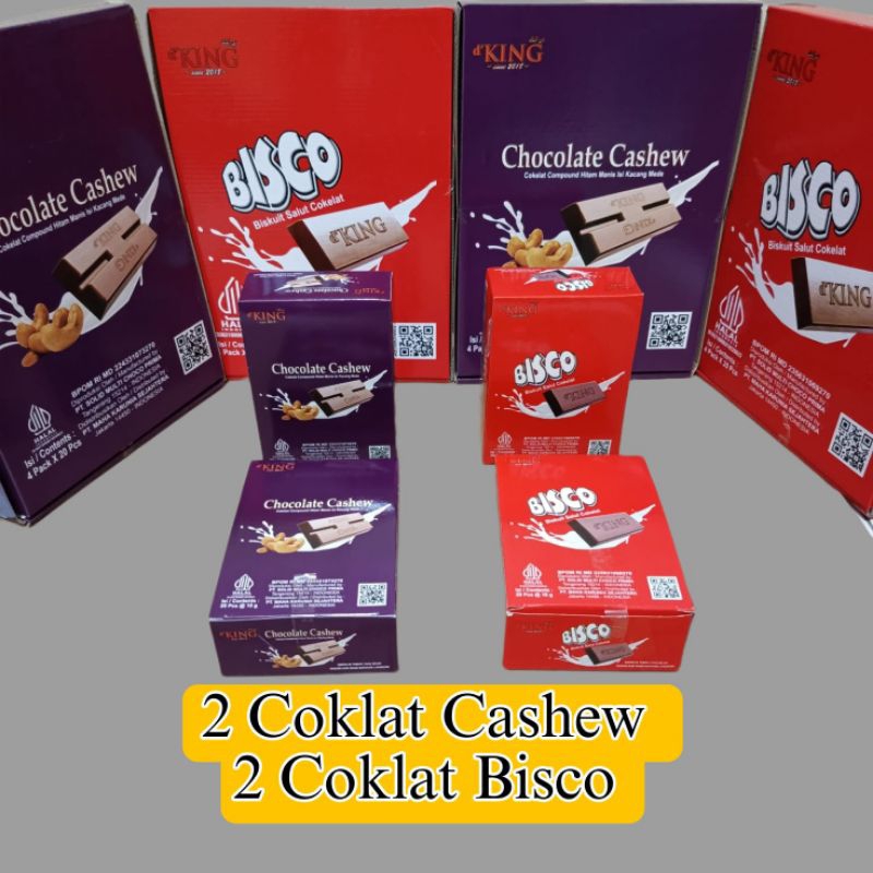 

2 Chocolate Cashew 2 Coklat Bisco (mix) 1 dus Cokelat Hitam Manis d'KING