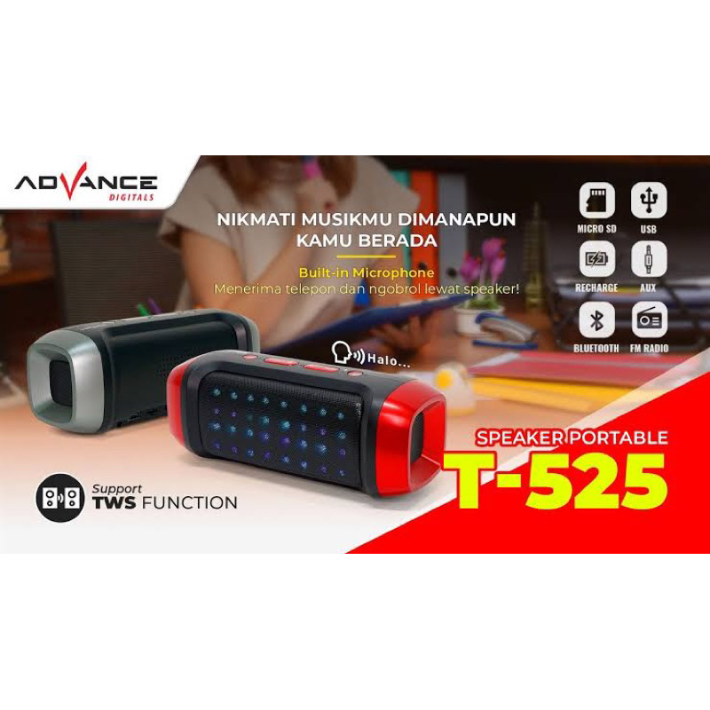 Speaker Advance T525 Speaker Portable Advance T 525 ADVANCE MUSIC BOX Speaker Bluetooth Advance T-52